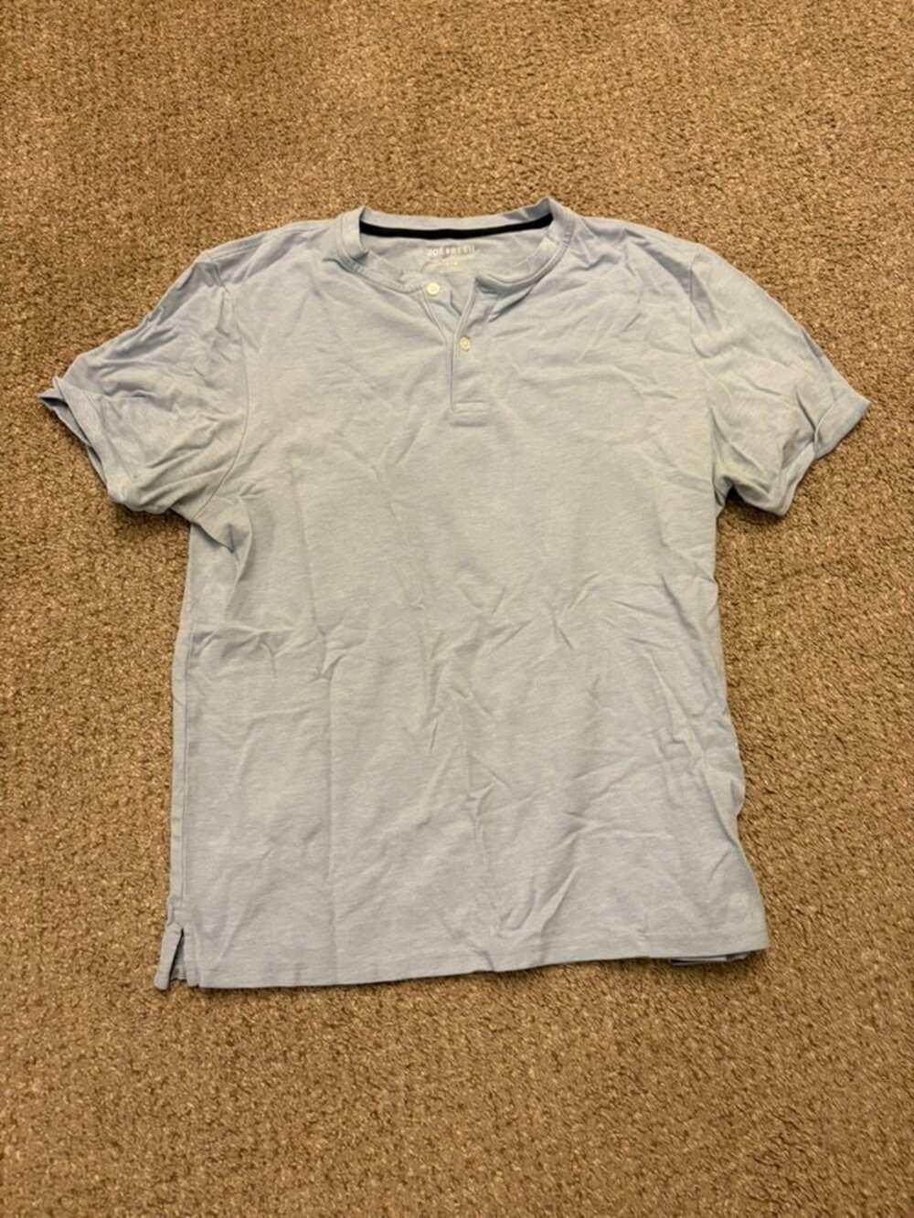Joe Fresh Mock-Collar Light Blue Large T-Shirt
